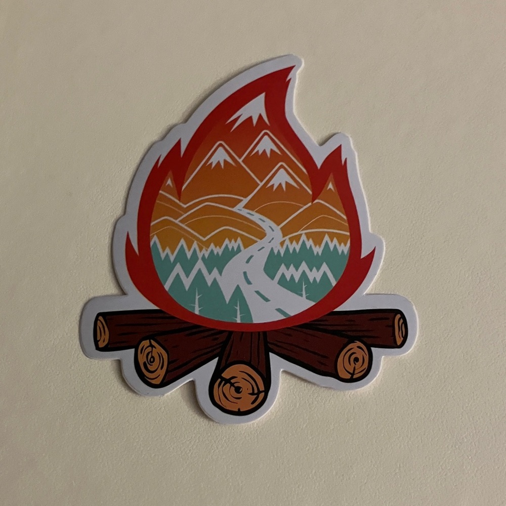 Campfire Mountain Sticker - Multicolor